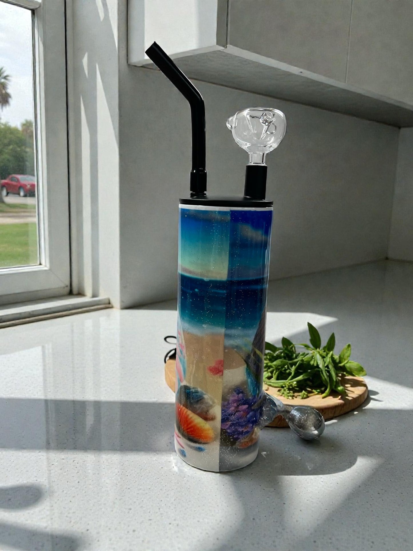 Seashell Dreamscape Tumbler – Beachy Summer hookah/tumbler