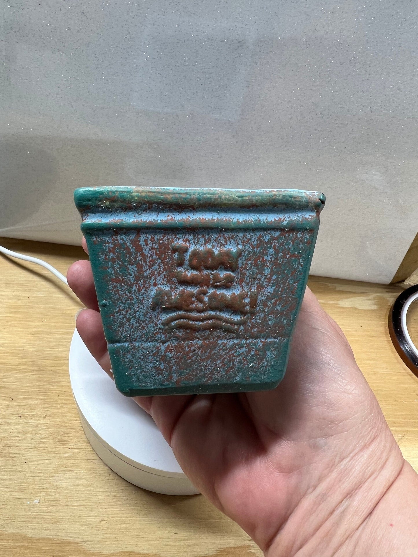 Small blue planter