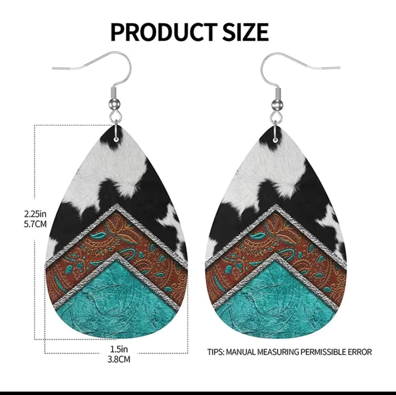 Leather look earrings