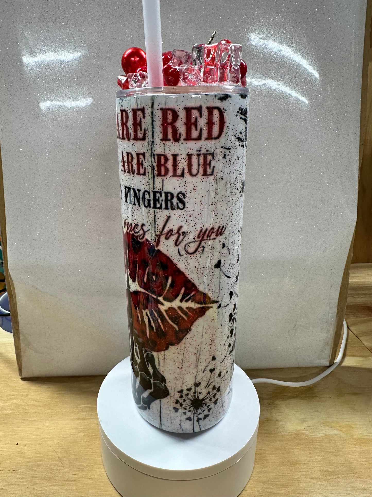 Roses Are Red, I Have 5 Fingers 20oz Tumbler – Sarcastic Snarky Drinkware