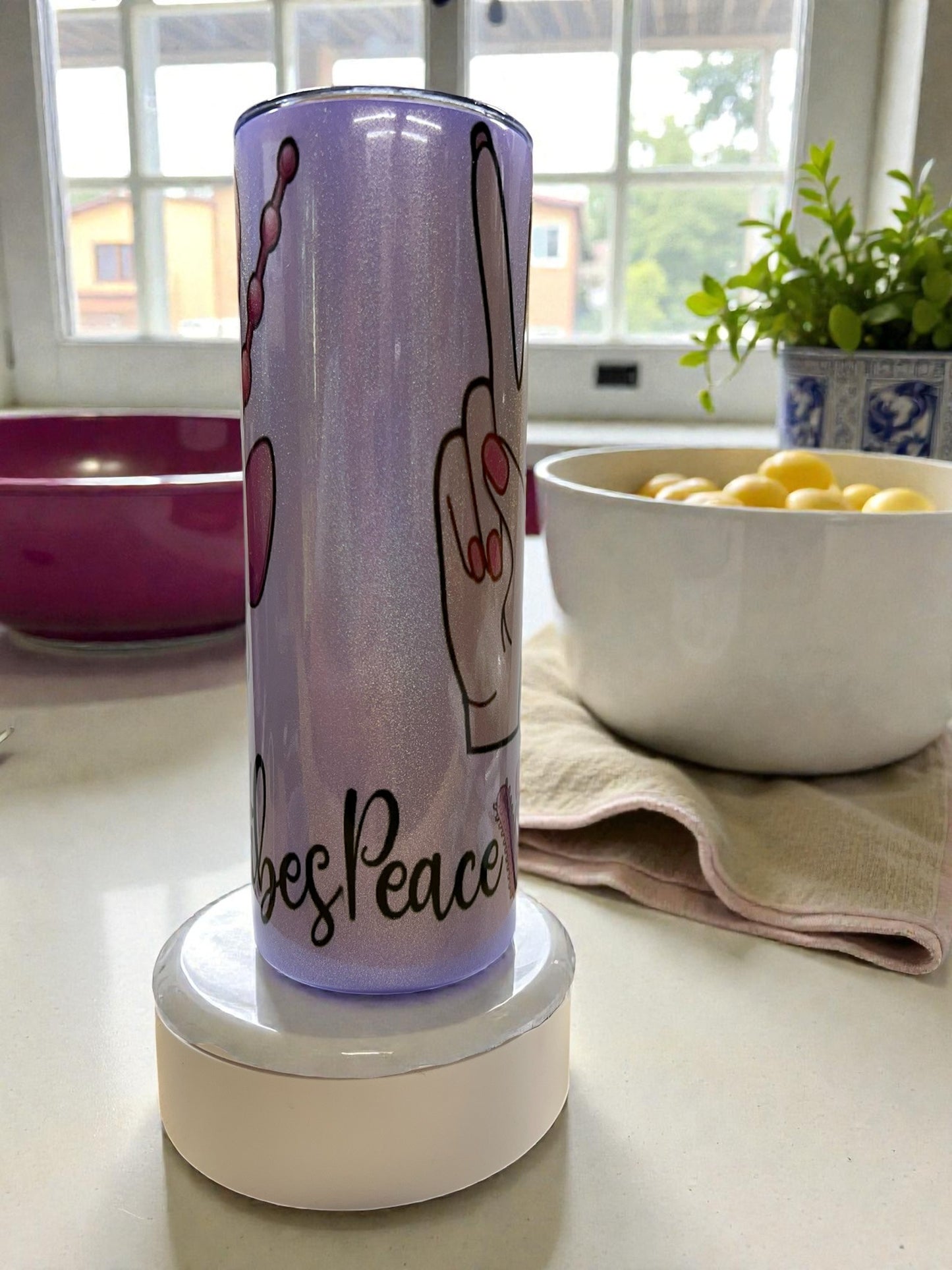 Boho Peace Love Tumbler – 20oz Skinny Stainless Steel