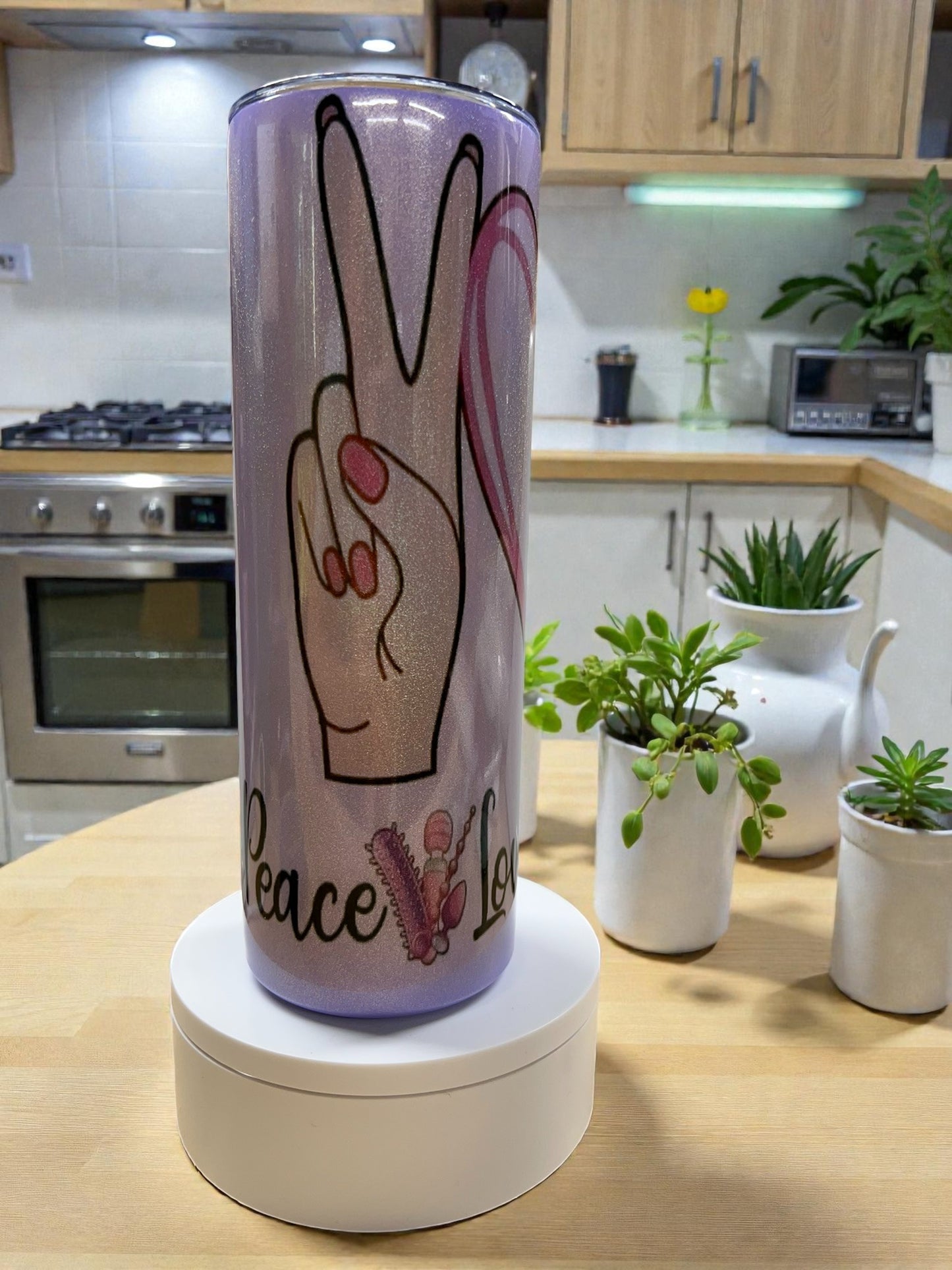 Boho Peace Love Tumbler – 20oz Skinny Stainless Steel