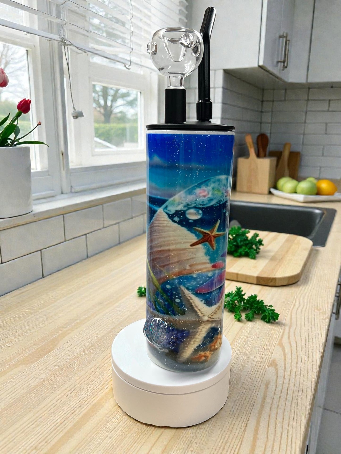 Seashell Dreamscape Tumbler – Beachy Summer hookah/tumbler
