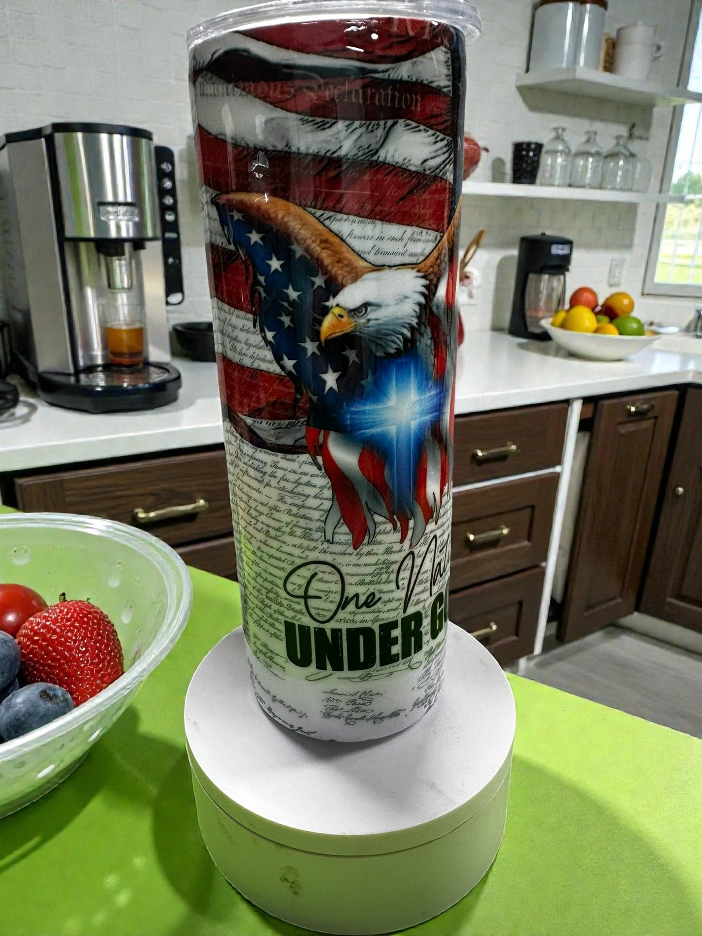 American Eagle Faith Tumbler | Patriotic Christian 20oz Skinny Cup