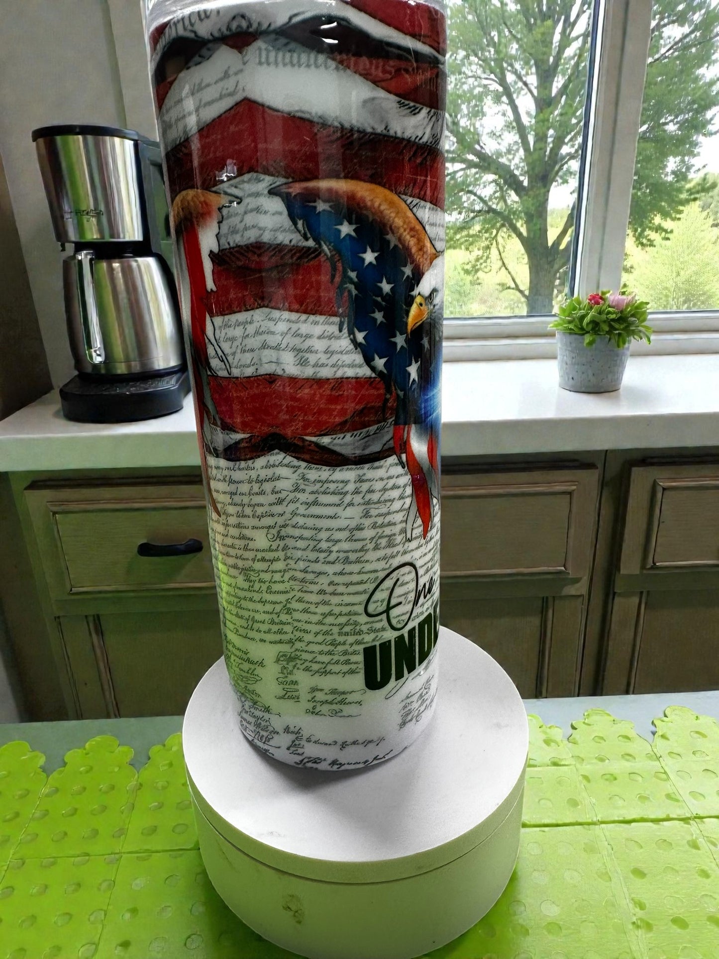 American Eagle Faith Tumbler | Patriotic Christian 20oz Skinny Cup