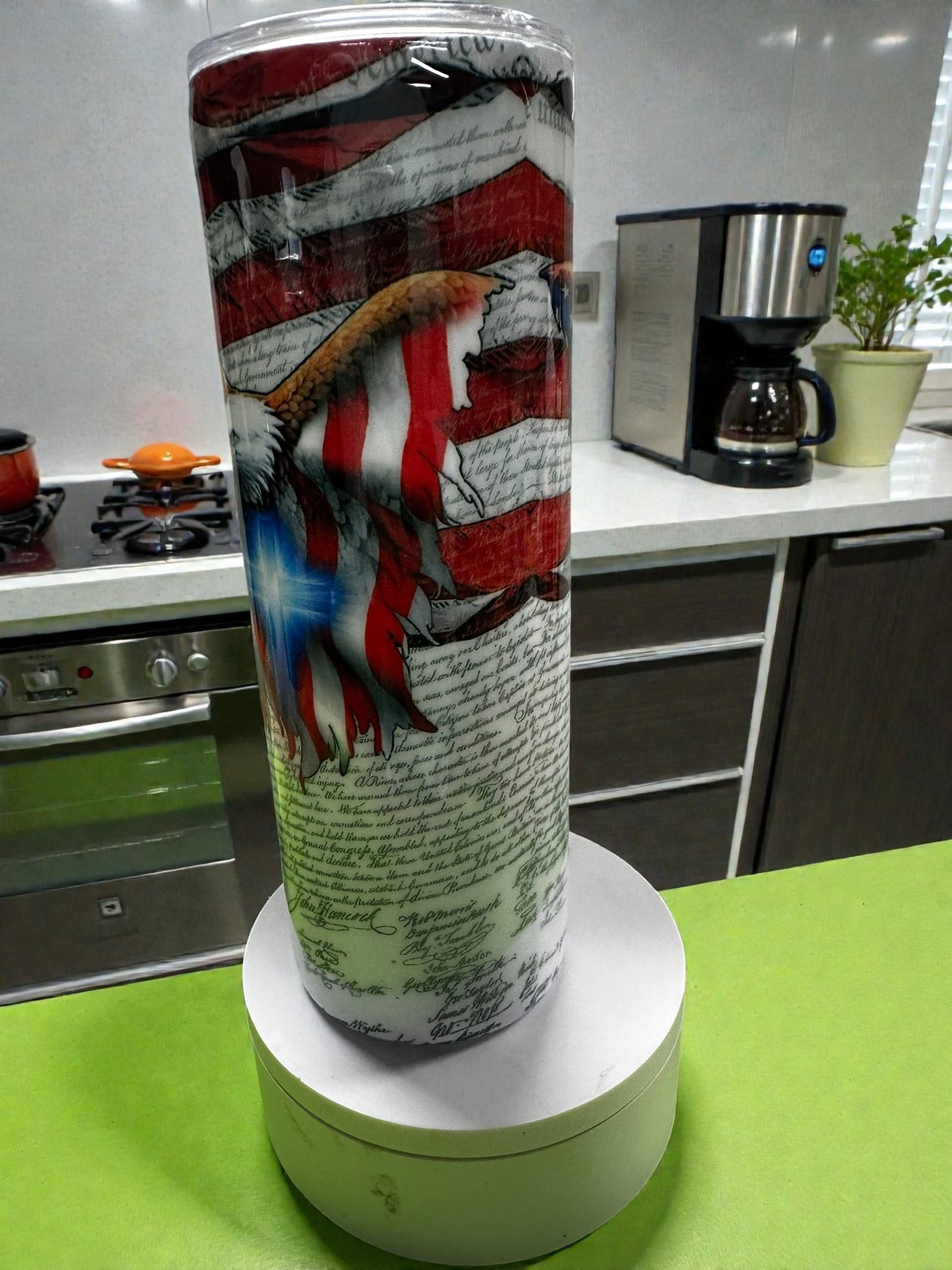 American Eagle Faith Tumbler | Patriotic Christian 20oz Skinny Cup