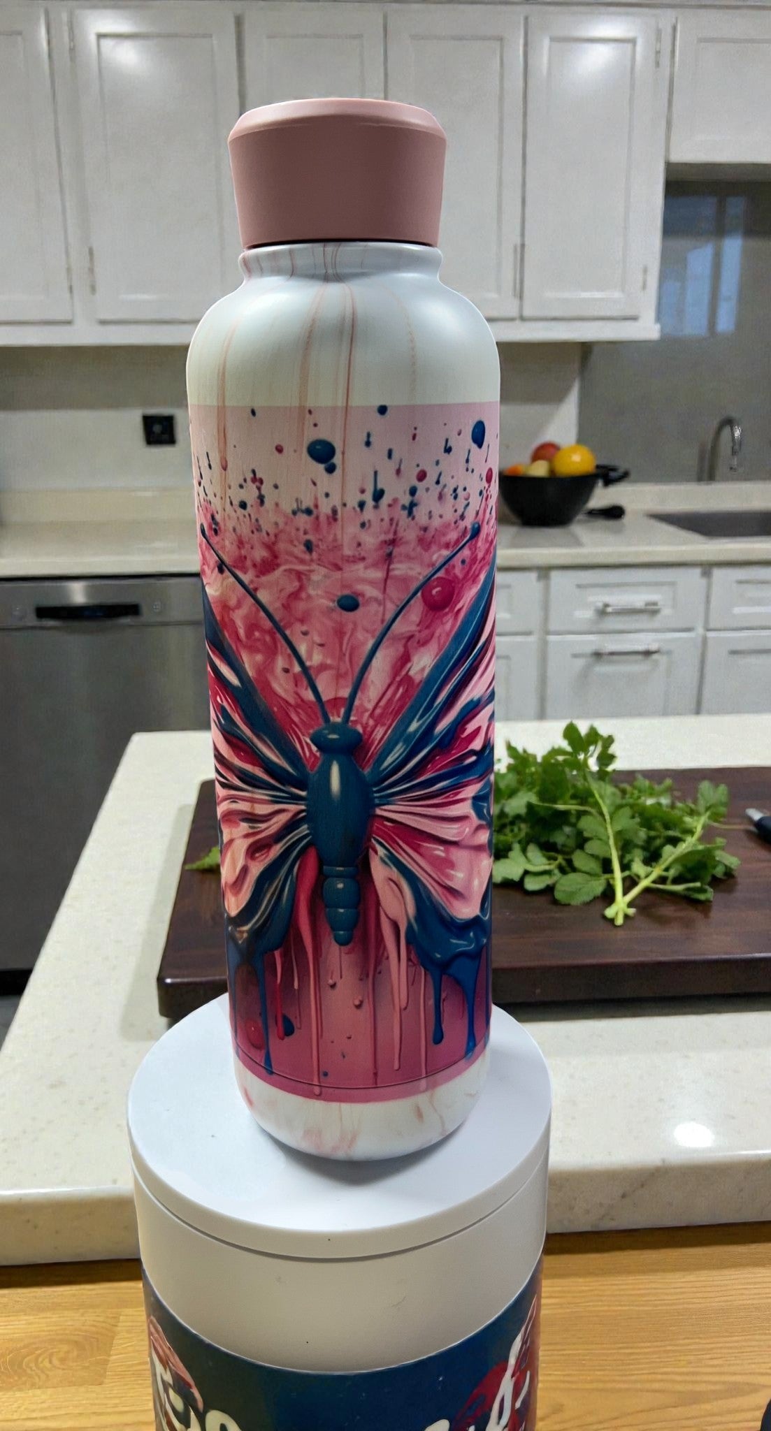 Dripping Paint Butterfly Tumbler – Color Splash water bottle