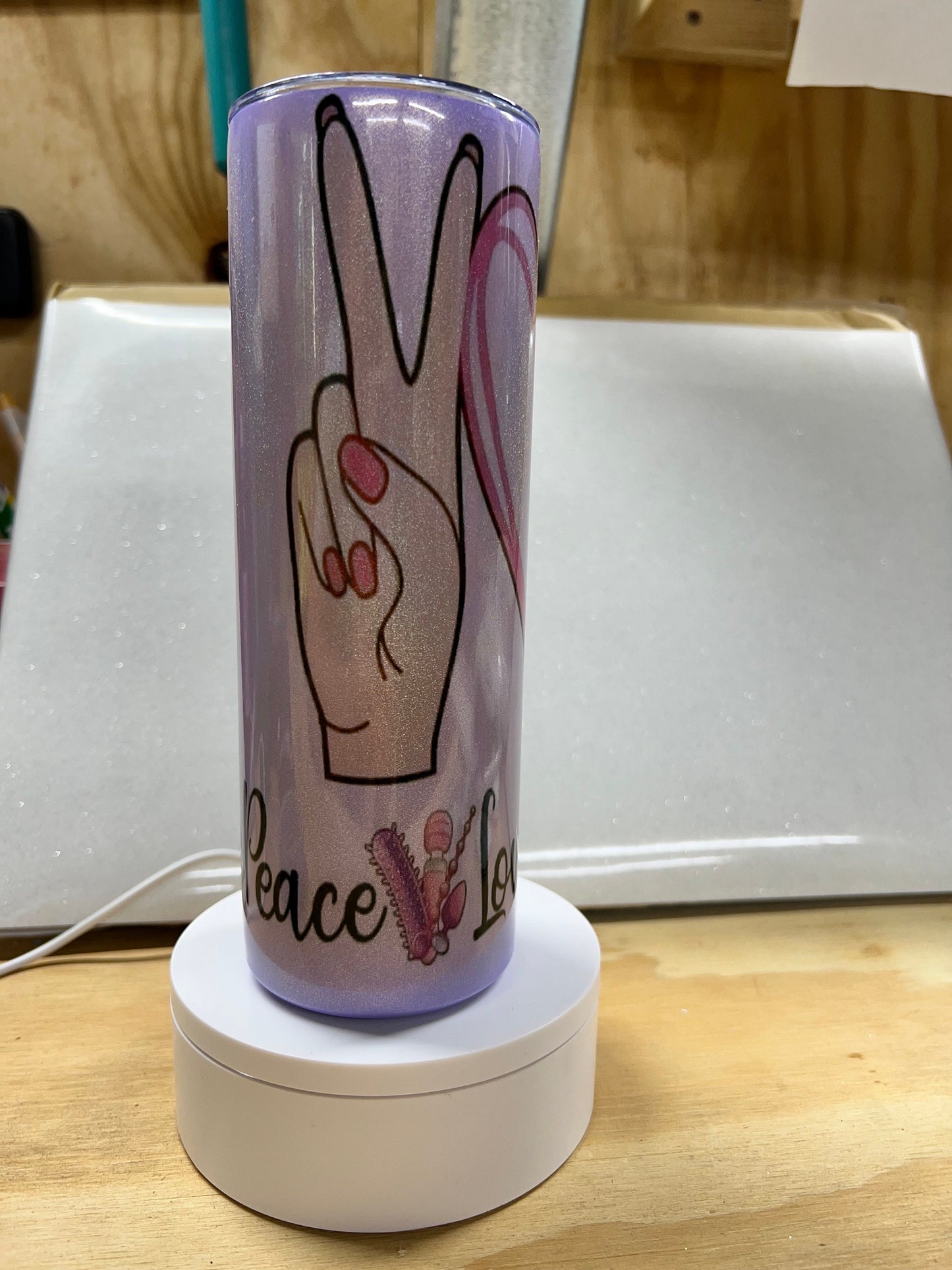Peace love and good vibes tumbler