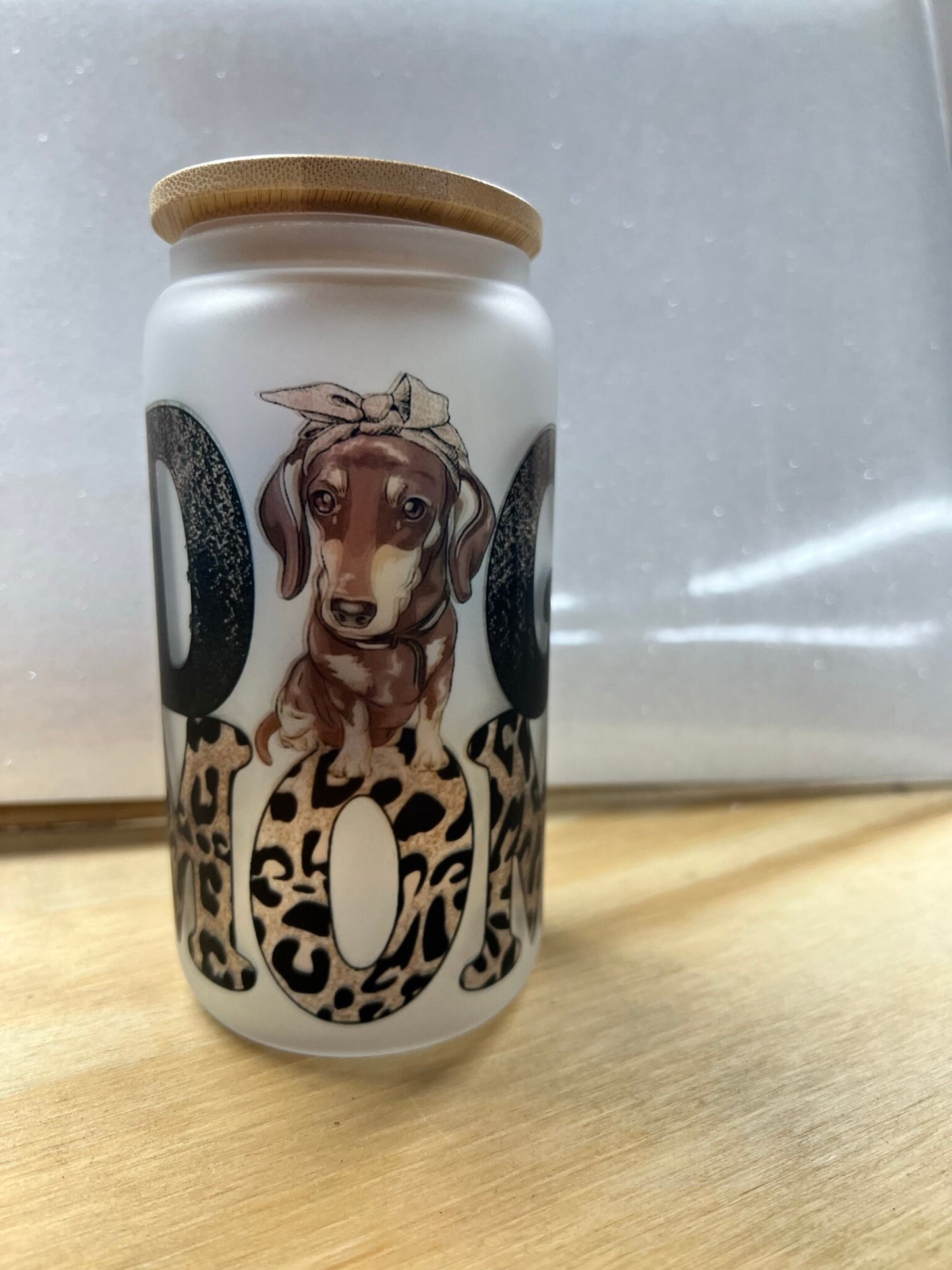 Doug Dachshund (weiner dog) can/tumbler