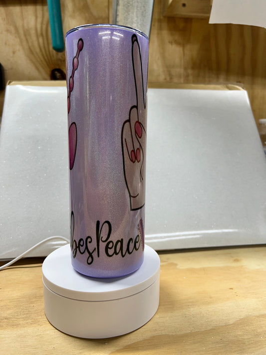 Peace love and good vibes tumbler