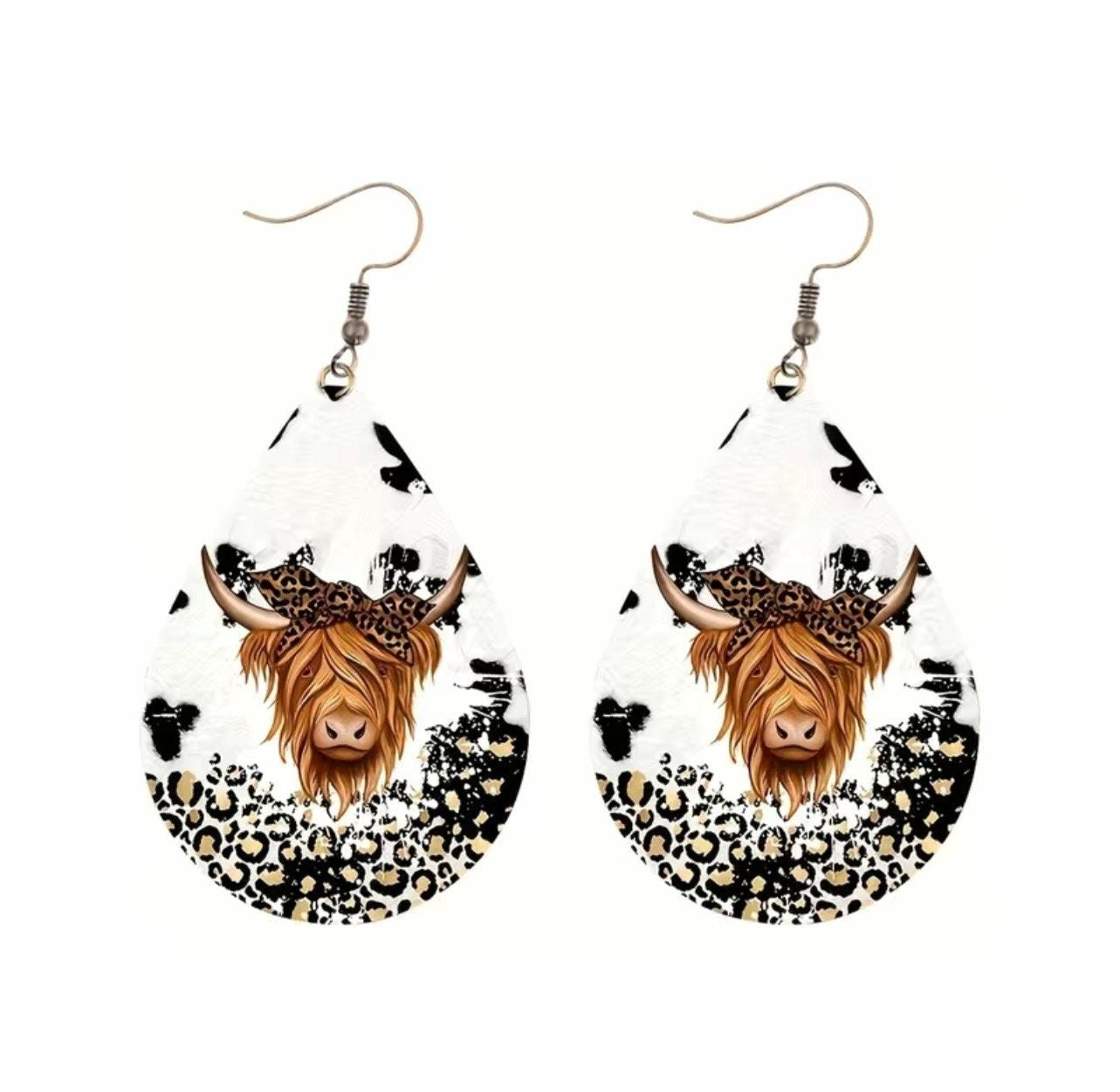 Leather look earrings
