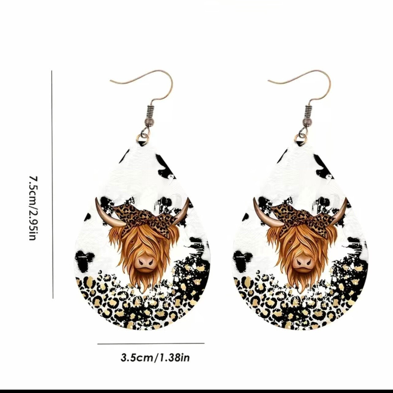 Leather look earrings