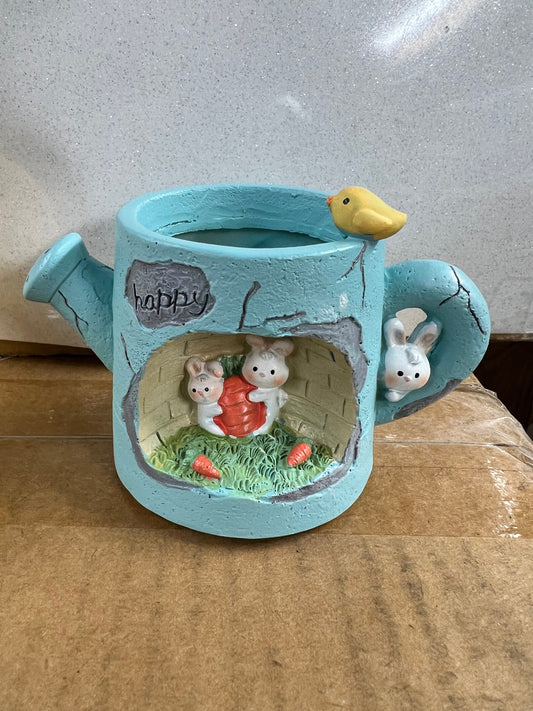 Boopsie bunny and Freda frog planters