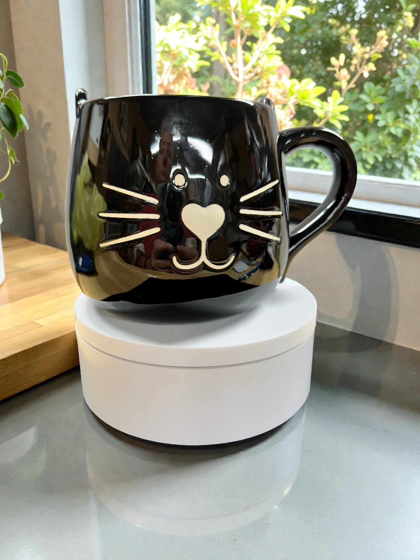 Cat Lover Ceramic Mug – Sweet Whiskers & Heart Nose Cup