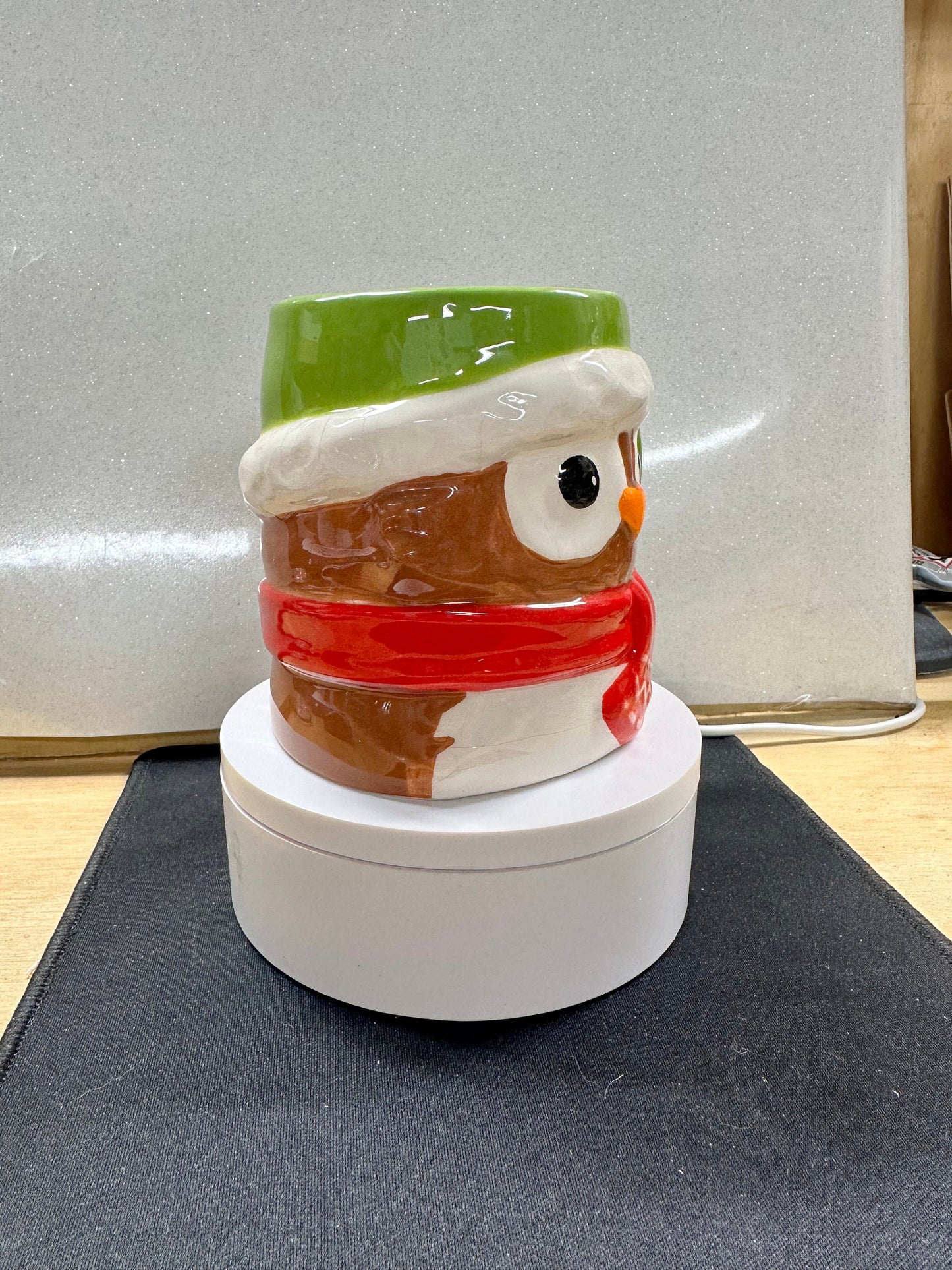 Whimsical Holiday Owl Mug – Snowman Style Ceramic Coffee Mug