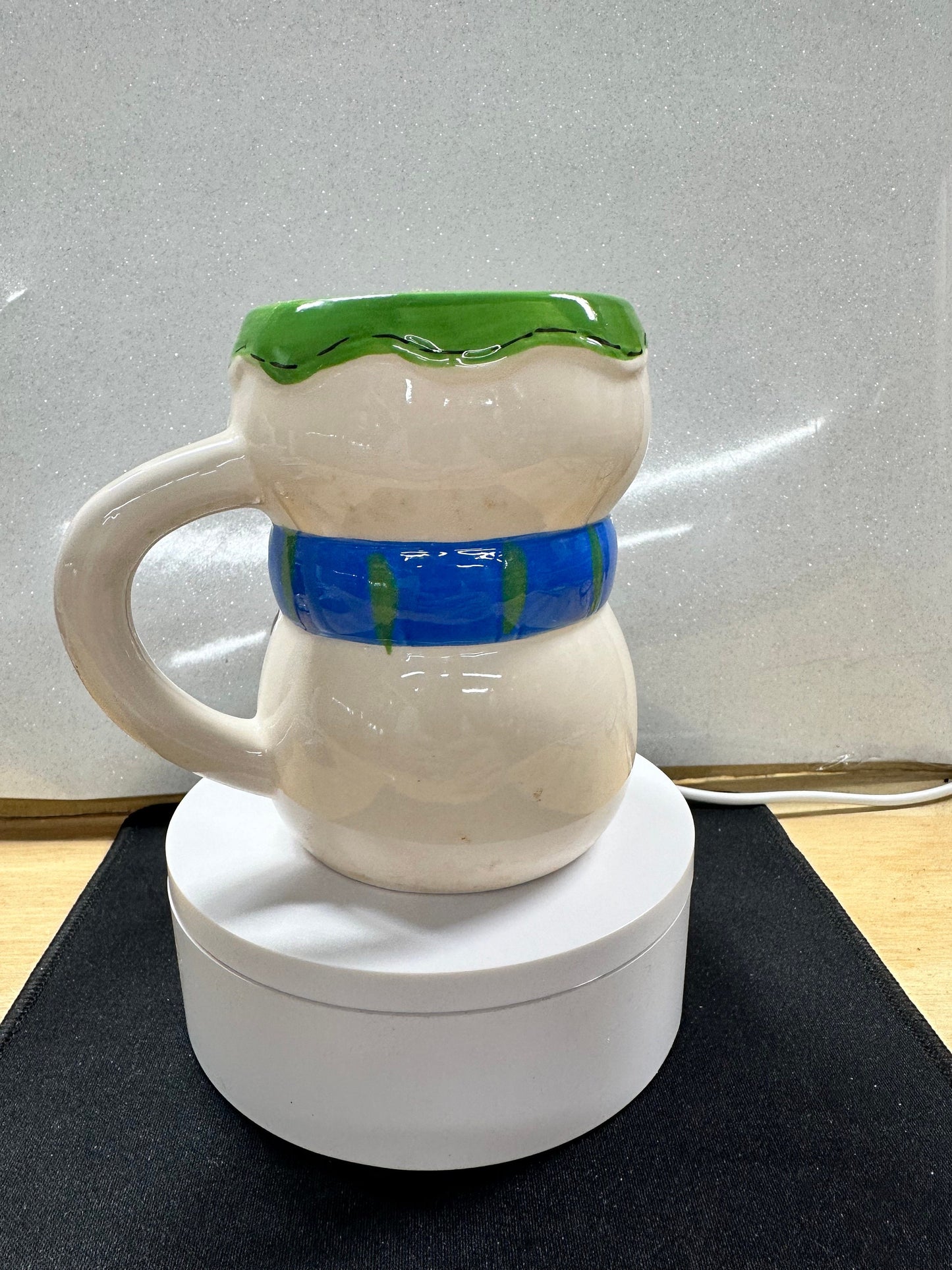 Snowman Mug with Blue Scarf – Holiday Coffee & Cocoa Cup