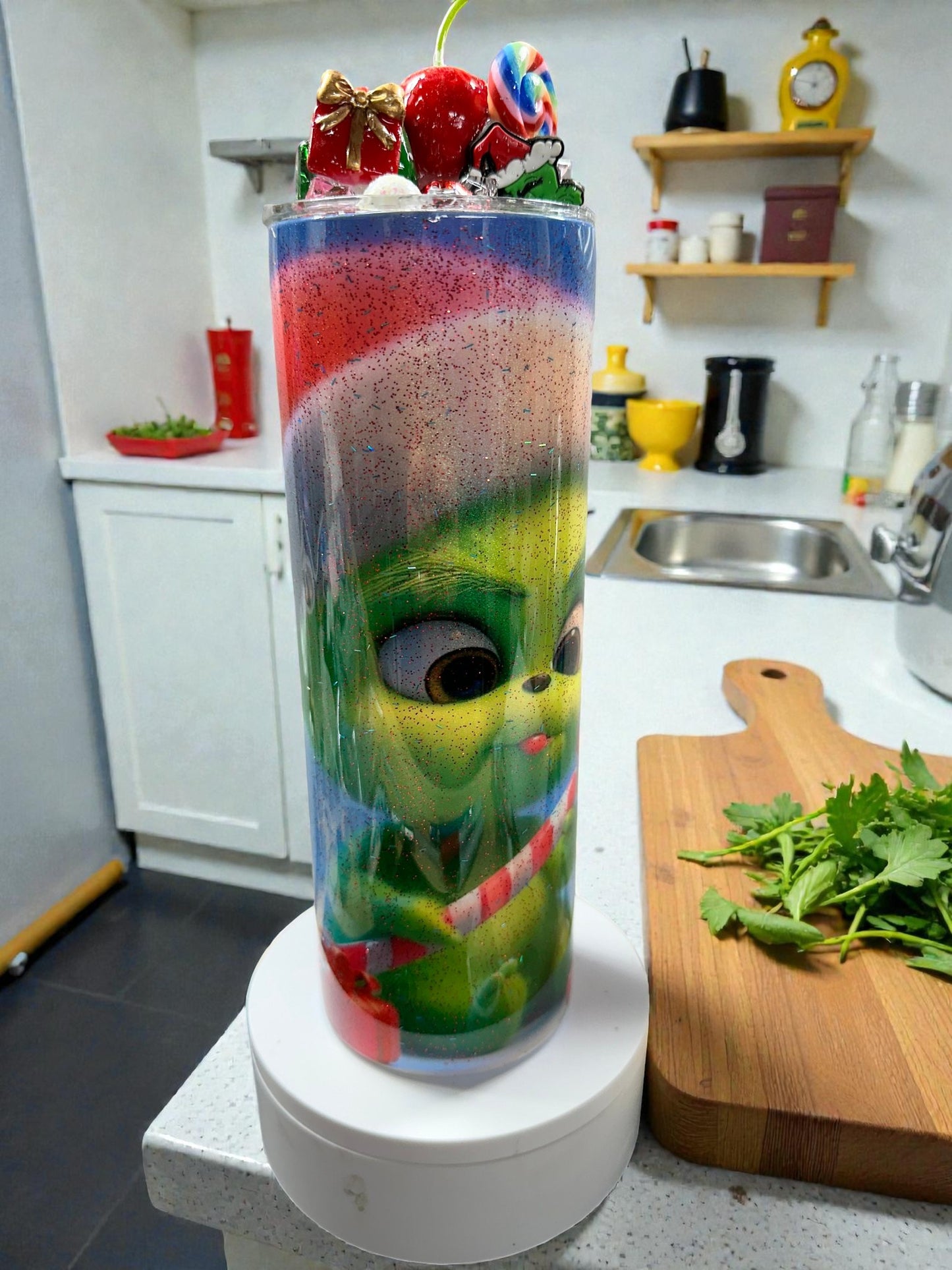 Sweet & Sassy Baby Grinch Tumbler • Christmas Lollipop Design