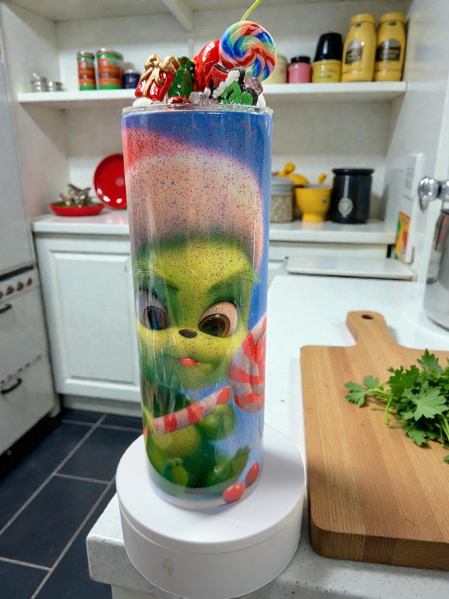Sweet & Sassy Baby Grinch Tumbler • Christmas Lollipop Design