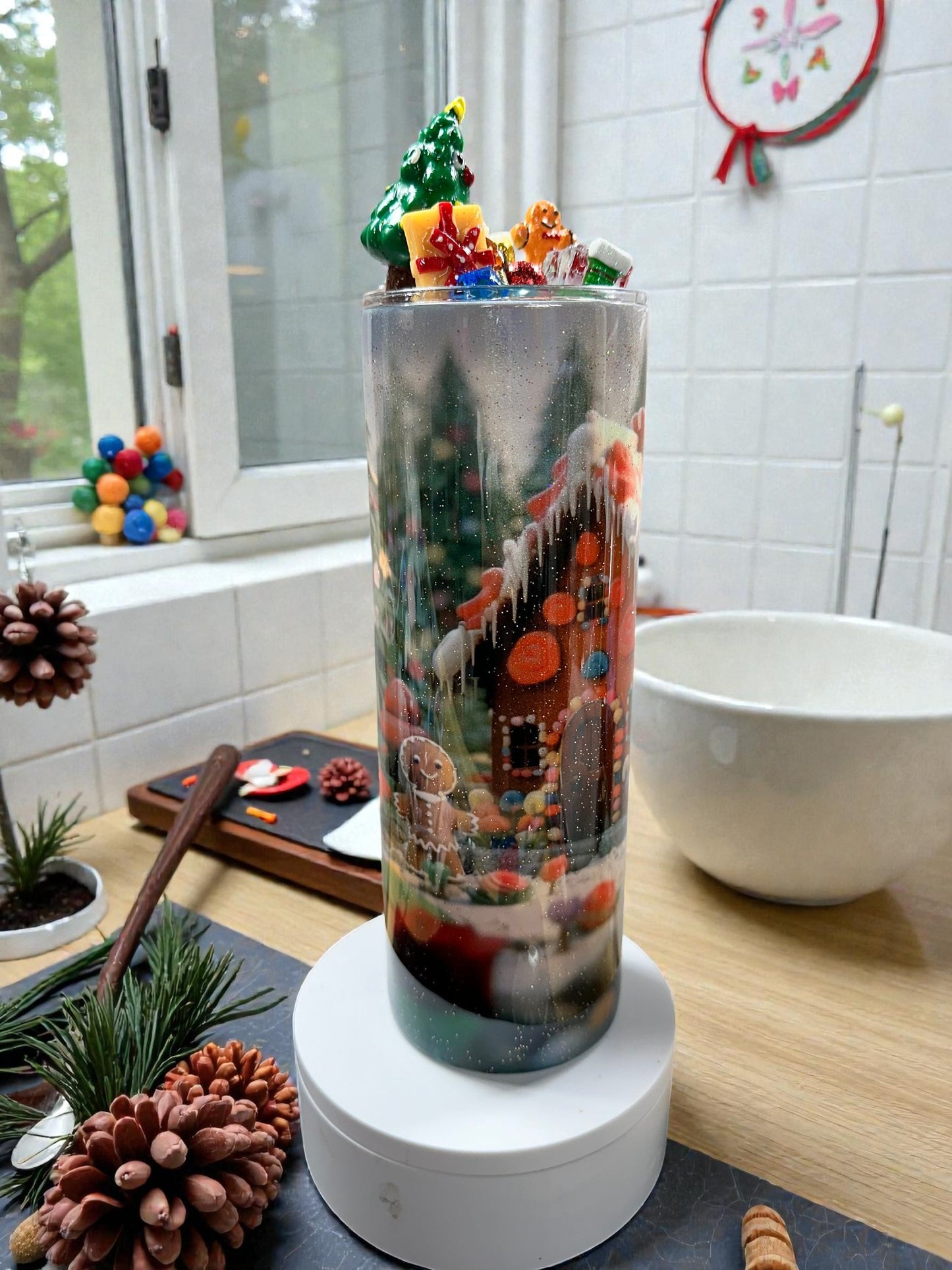 Holiday Gingerbread House Mug Tumbler | 20oz Christmas Drinkware