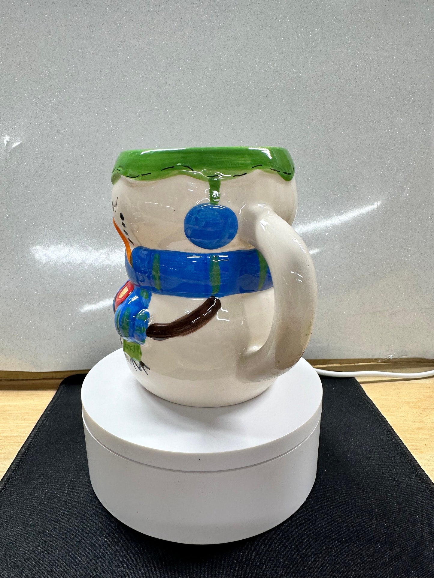 Snowman Mug with Blue Scarf – Holiday Coffee & Cocoa Cup
