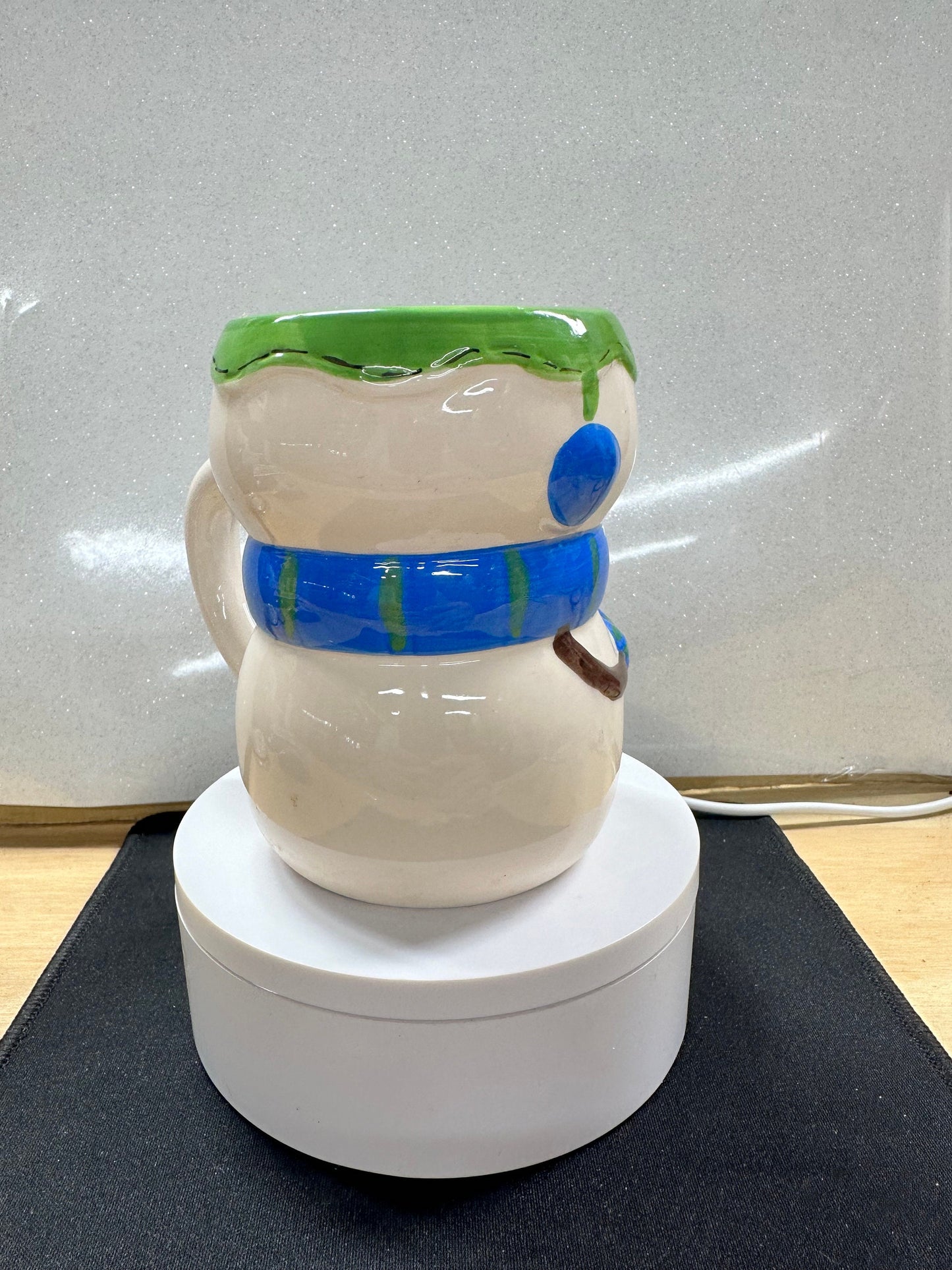 Snowman Mug with Blue Scarf – Holiday Coffee & Cocoa Cup