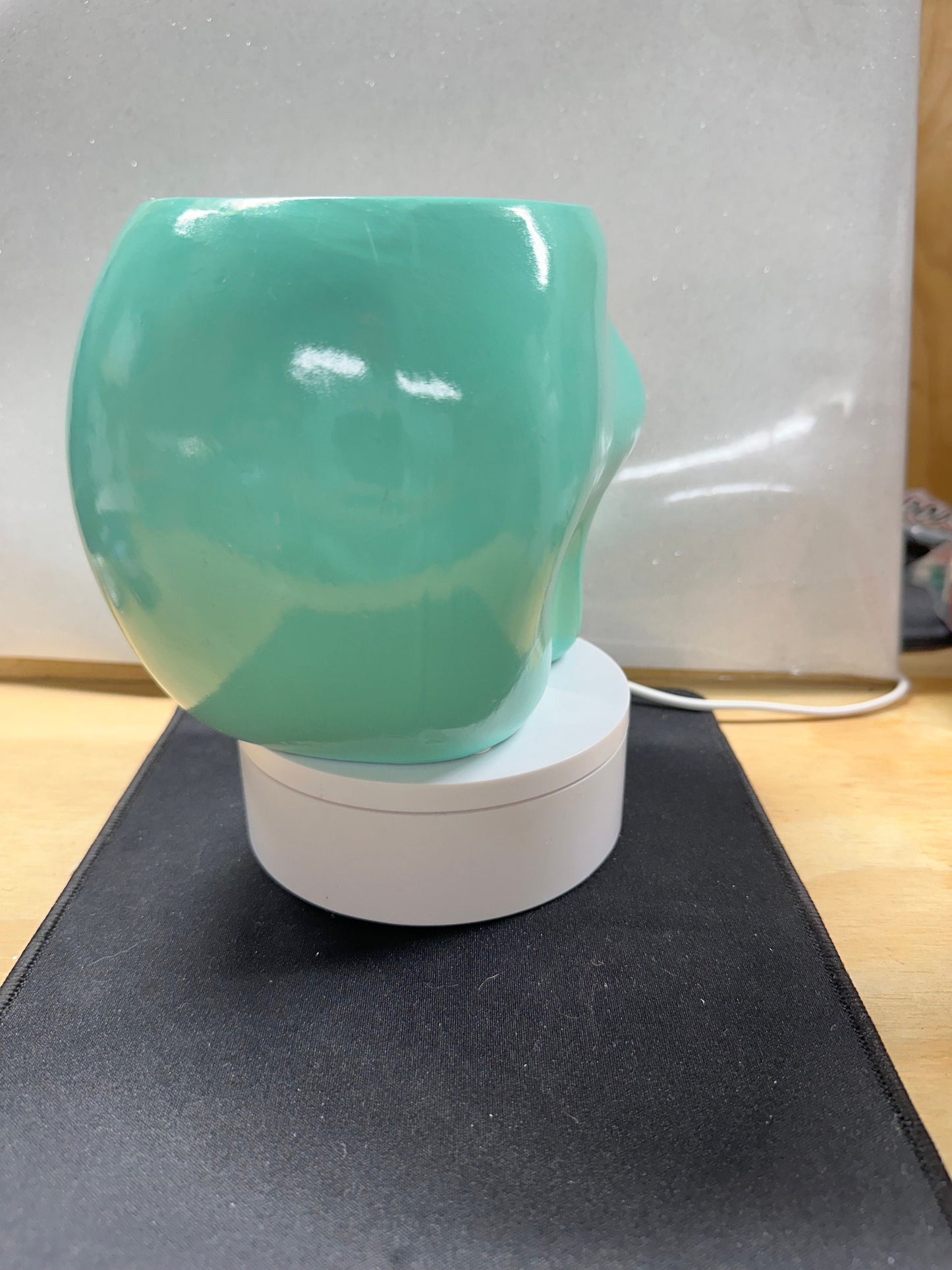 Turquoise Skull Planter – Boho Gothic Flower Pot