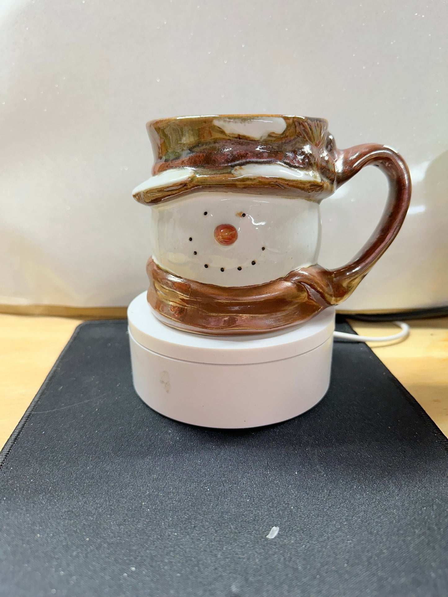 Snowman Hot Cocoa Mug – Rustic Holiday Coffee Cup Set of 2