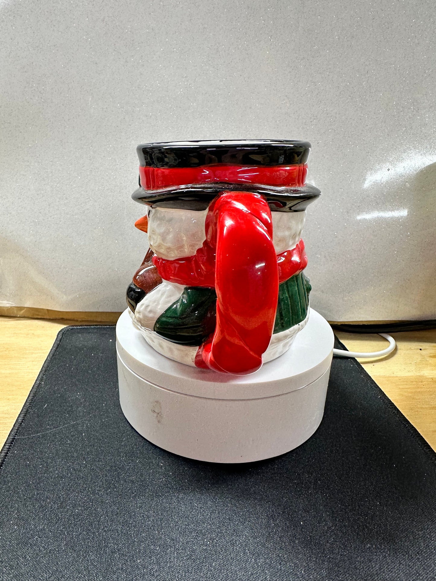 Snowman Holiday Mug with Broom & Pipe – Festive Ceramic Christmas Cup