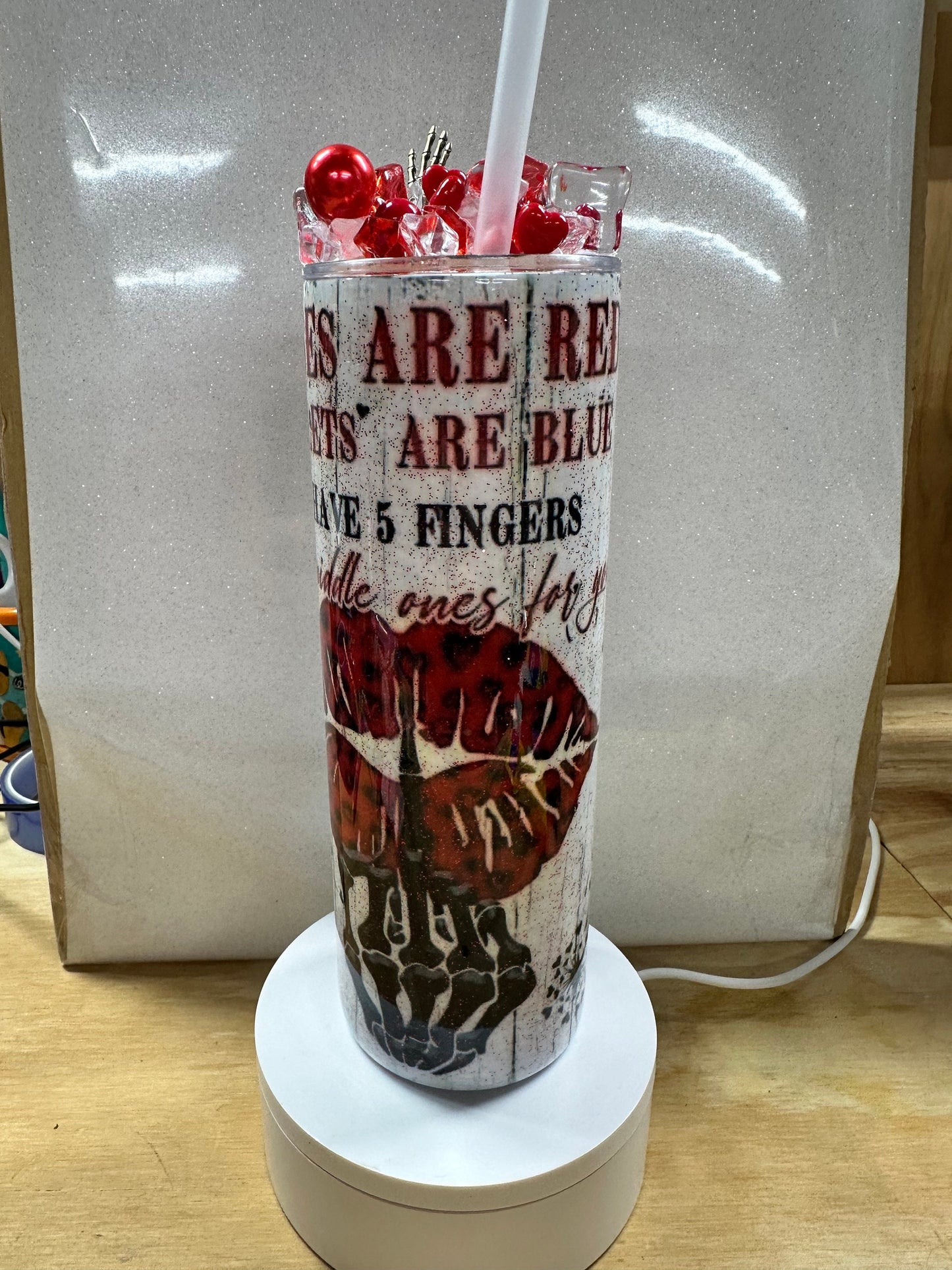 Roses Are Red, I Have 5 Fingers 20oz Tumbler – Sarcastic Snarky Drinkware