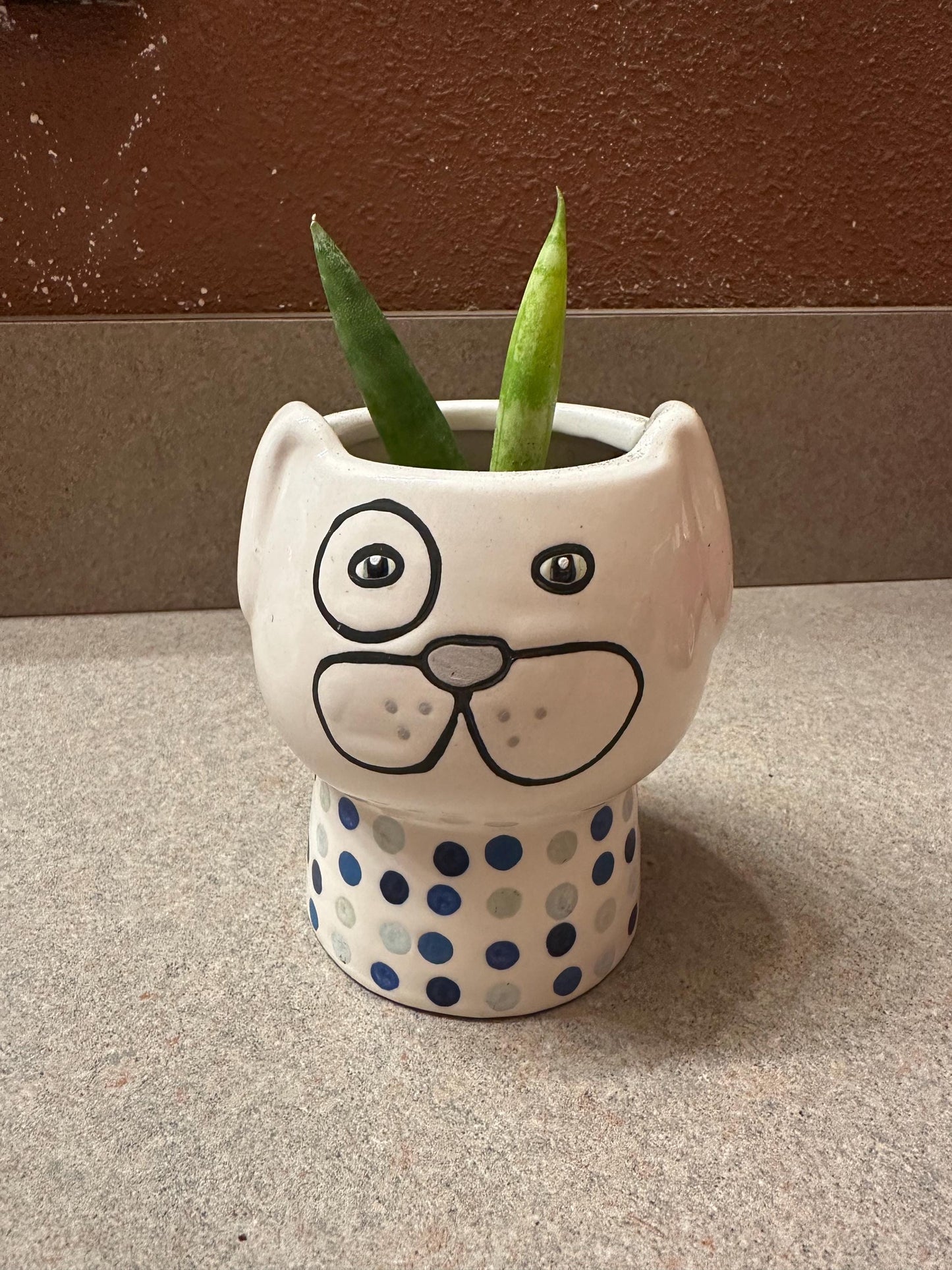 Darlin doggo planter with Bonzel plant