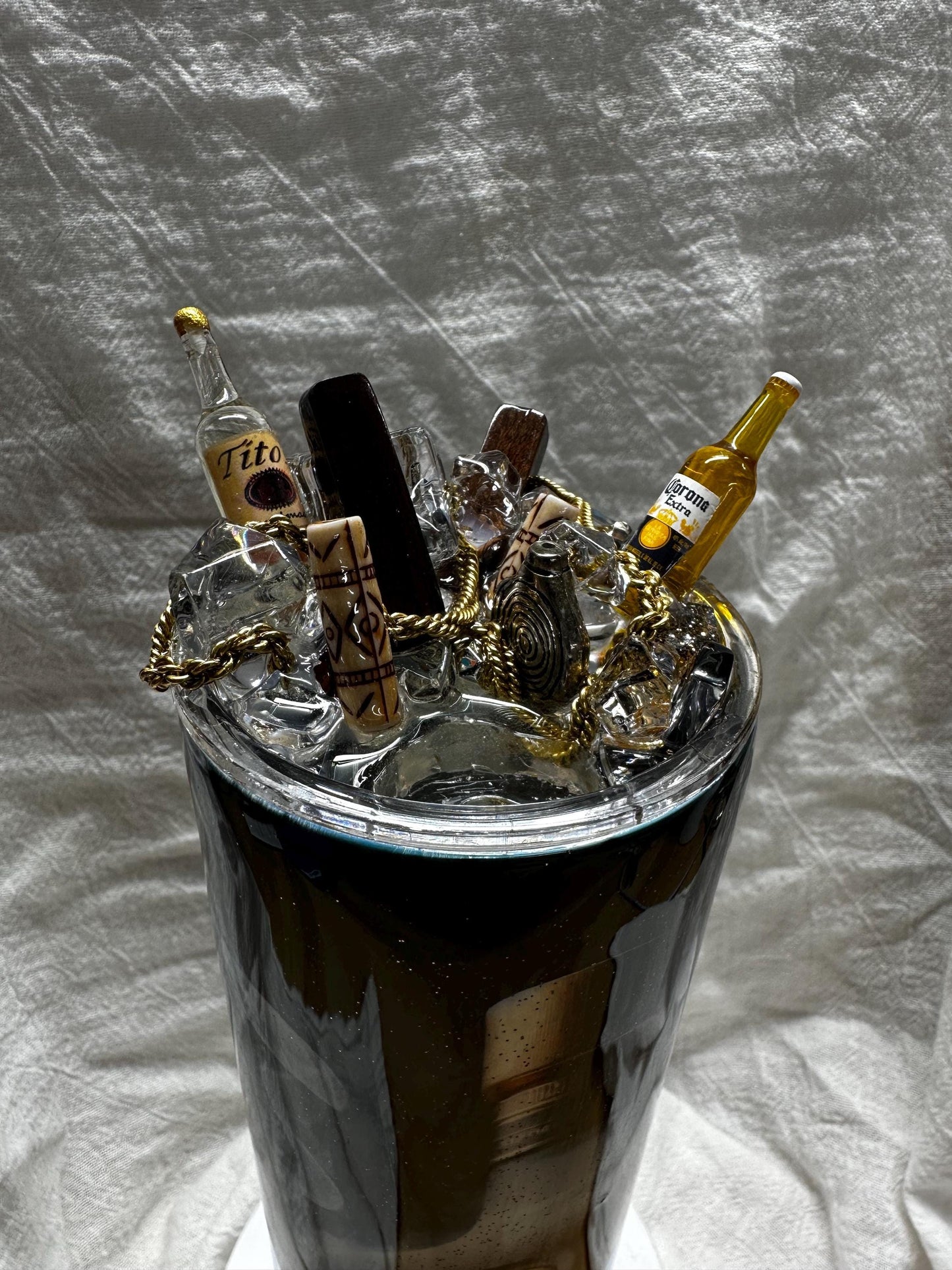 Masculine Whiskey Smoke Tumbler – 20oz Bar Lounge Ice Cube Design