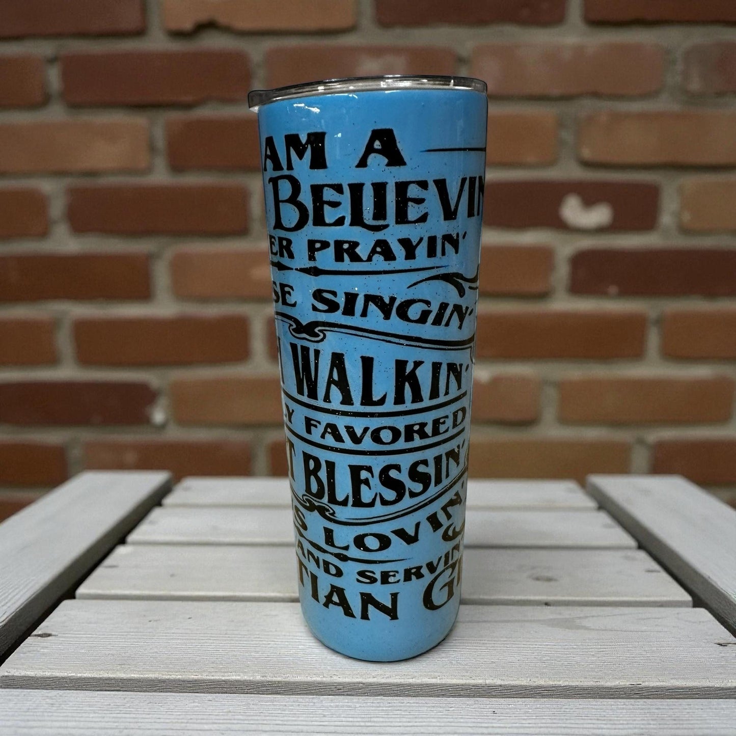 Praise Singin’ Faith Walkin’ 20oz Christian Tumbler – Inspirational Drinkware