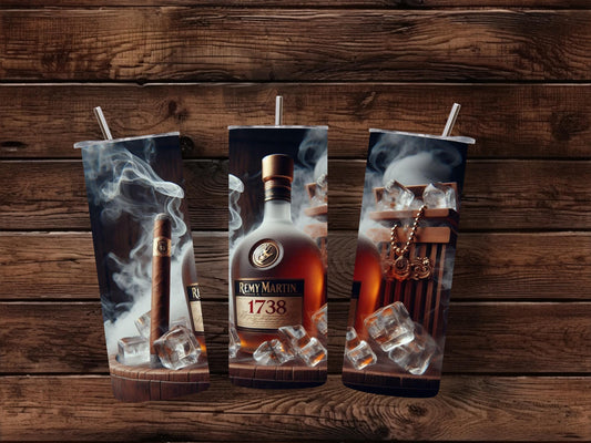 Masculine Whiskey Smoke Tumbler – 20oz Bar Lounge Ice Cube Design