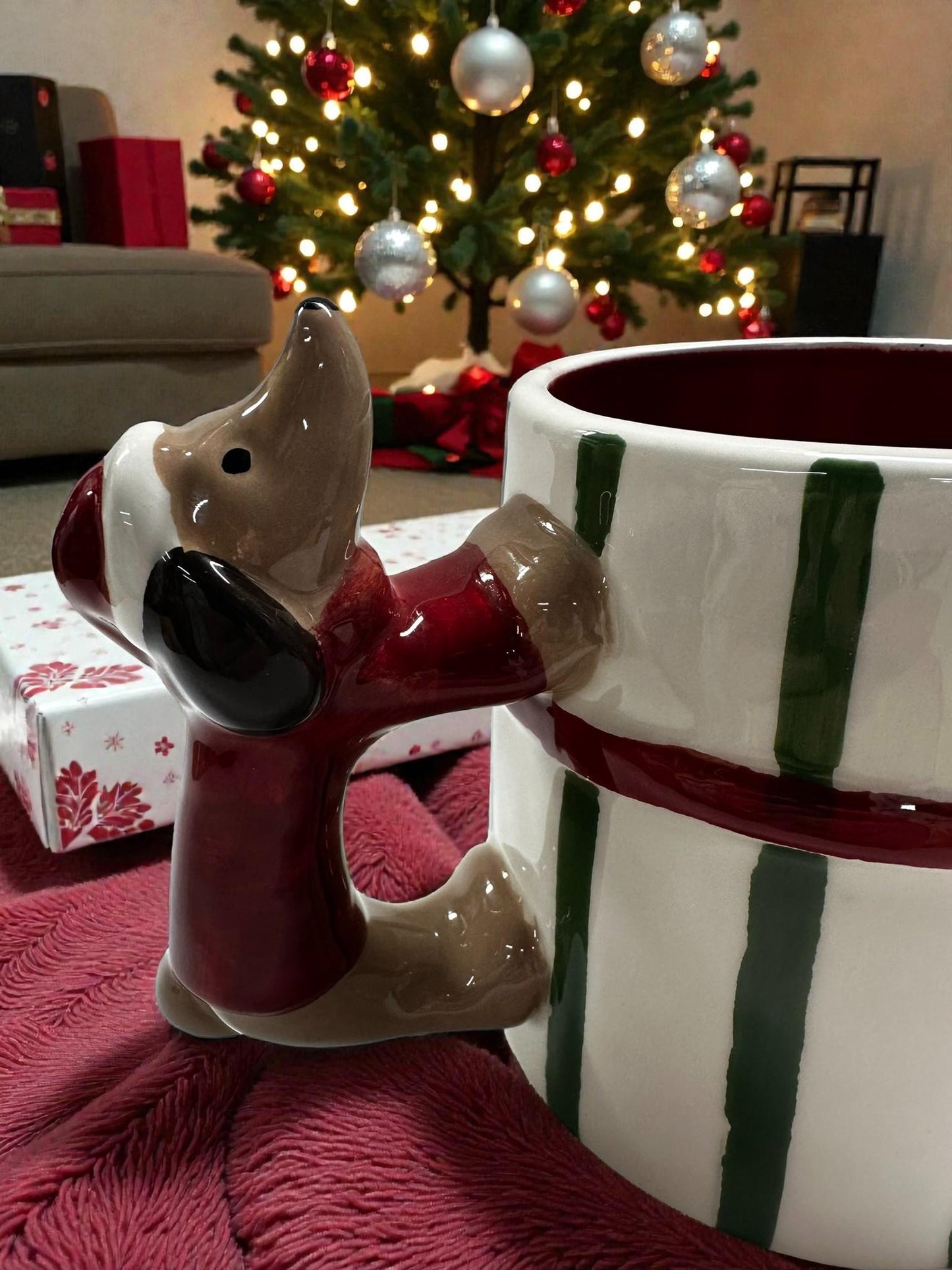 Festive 3D Dachshund Christmas Mug – Holiday Coffee & Cocoa Cup