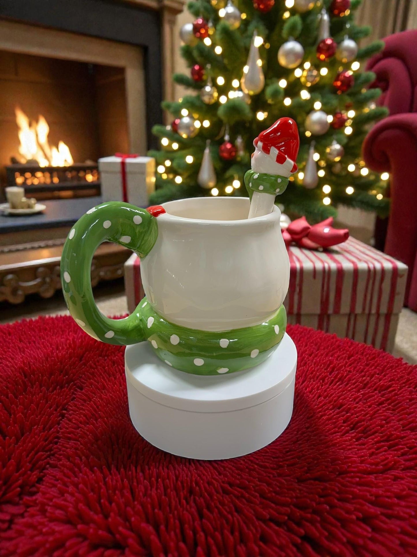 Snowman Christmas Mug – Cute 3D Holiday Ceramic Cup with Scarf Handle