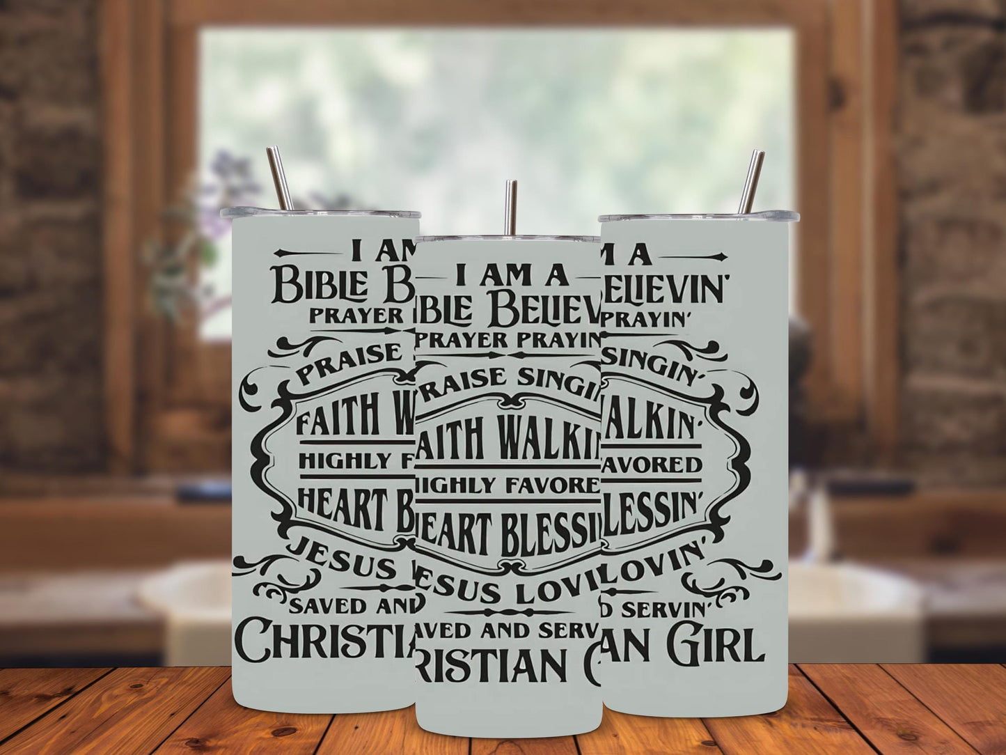 Praise Singin’ Faith Walkin’ 20oz Christian Tumbler – Inspirational Drinkware