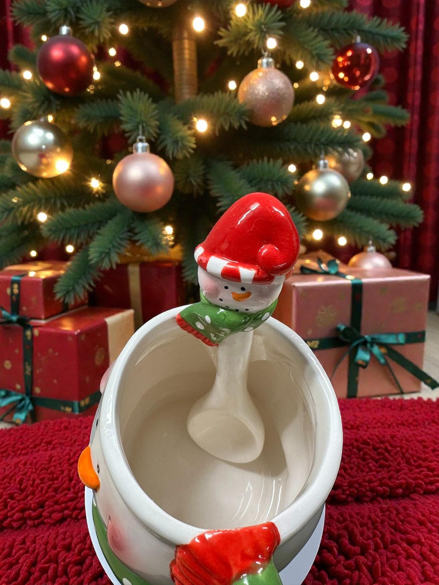 Snowman Christmas Mug – Cute 3D Holiday Ceramic Cup with Scarf Handle
