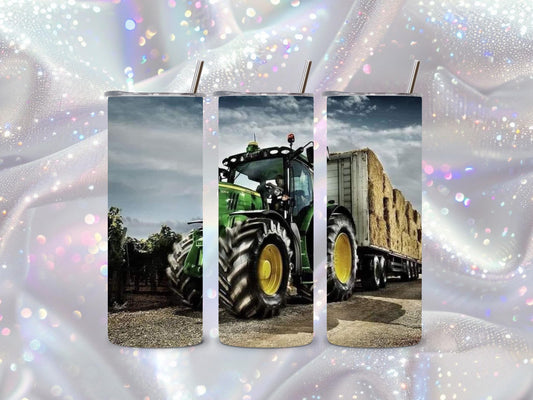 Hay Hauler Tractor 20oz Tumbler – Rustic Farm Scene Insulated Cup